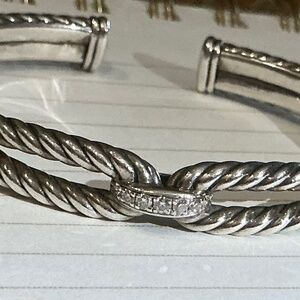 David Yurman Authentic Cable Loop Bracelet w/Diamonds